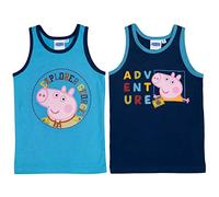 United Labels Peppa Pig Canottiera intima per ragazzi e bambini, colore blu (confezione da 2), Blu, 110/116 cm
