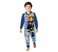 United Labels Pigiama da bambino Sam il Pompiere, in blu, in pile, a maniche lunghe, pigiama intero, tuta da notte soffice per bambini, Blu, 110-116