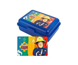 United Labels Pompiere Sam - Contenitore per il pranzo, con divisorio, colore: Blu