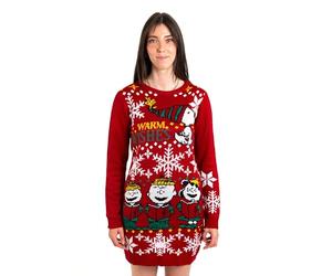 United Labels Snoopy - Abito da donna a maniche lunghe, con scritta in lingua inglese "Warm Wishes", Colore: rosso, S