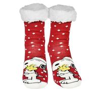 United Labels The Peanuts Snoopy Calze morbide per donne, Rosso Bianco, calde e soffici, calzini invernali, calze calde, calzini da casa, rosso/bianco, 39/42 EU