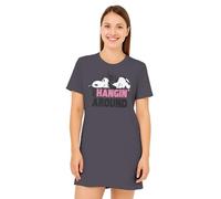 United Labels The Peanuts Snoopy Camicia da notte da donna, Just Hangin Around, pigiama a maniche corte, colore grigio, grigio., XL
