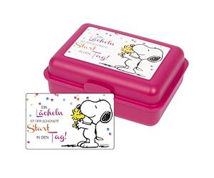United Labels The Peanuts Snoopy Collection - Un sorriso è il più bello inizio della giornata, contenitore per il pranzo con divisorio rosa