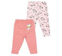 United Labels The Peanuts Snoopy - Leggings da bambina, per neonati, colore rosa, confezione da 2, Rosa/Rosa, 86-92 cm