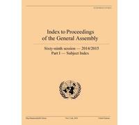 United Nations Dep Index to Proceedings of the General Assembly 2014 (Tascabile)