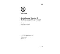 United Nations Department for Resolutions and Decisions of the Econ (Tascabile)