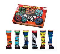 United Oddsocks 6 Mix & Match Wheely Good Socks For Boys, UK 12-5.5 (EUR 30.5-38.5), Novità, Divertente regalo Crew Socks, Multicolore, 3