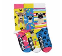 United Oddsocks Bambini Calzini, 3 Individuale Calzini - Motivsocken Pugs 30,5