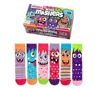 United Oddsocks - Miss Mashers - Confezione da 6 calzini per ragazze, misure 30.5-38.5.