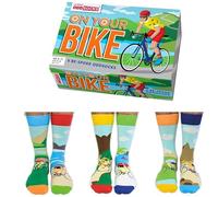 United Oddsocks On Your Bike - Confezione da 6 calzini da uomo, taglia 39-46 EUR 39-46, divertente e stravagante, regalo di compleanno, Natale, festa del papà per uomo, Multicolore, Taglia unica