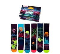 United Oddsocks Retro Wave Confezione regalo 6 calzini dispari | UK 6-11 | EUR 39-46 | 7-12, Multicolore, Taglia unica