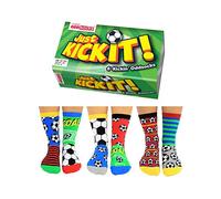 United Oddsocks, Scatola con 6 calzini spaiati per ragazzi Kick It, multicolore, taglie: 30,5-39