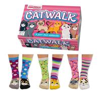 United Oddsocks - Set di 6 calzini spaiati in confezione regalo, Modello: Catwalk, taglia EUR 37-42