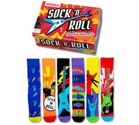 United Oddsocks - Sock n Roll - Confezione da 6 calzini colorati Mix Match