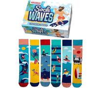 United Oddsocks Sock Waves 6 Odd Socks Confezione regalo | UK 6-11 | EUR 39-46 | US 7-12, Multicolore, Taglia unica