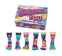 United Oddsocks Starring You - Confezione da 6 calzini Oddsocks, Multicolore, 4-8