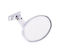 United Pacific 70804 Chrome Plated Aluminum Oval Interior Rear View Mirror w/Screw-On Mount for Hot Rods, Adjustable Arm Base, Easy Install - ONE Unit