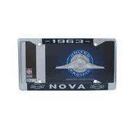 United Pacific C504563 Chrome License Plate Frame for 1963 Chevy Nova DieCast Construction Fits Standard US Vehicles One