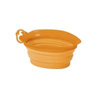 United Pets Leaf Bowl Ciotola da Viaggio per Cani, di Design, Pieghevole e Portatile, in Silicone Atossico, Arancione, Taglia unica