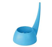 UNITED PETS Tail Ciotola per Cani con Le Orecchie Lunghe, Ideale per Cocker, Segugio, Bracco, Basset Hound. Ciotola di Design per Cani, Made in Italy, Azzurra