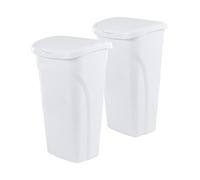 United Solutions Pattumiera da cucina salvaspazio da 10 litri con coperchio basculante, confezione da 2, cestino per rifiuti adatto in spazi ristretti e perfetto per uffici commerciali, home office,