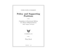 United States Government Policy and Supporting Positions: Plum Book 2004