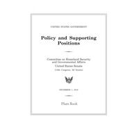United States Government Policy and Supporting Positions: Plum Book 2016