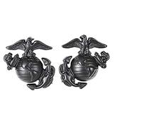 United States Marine Corps USMC EGA Black Right and Left Lapel Pins (Set)