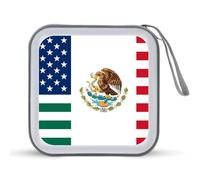 United States Mexico Amicizia Bandiera Divertente CD Holder DVD Binder Custodia protettiva in plastica rigida con cordino Portatile Portafoglio Storage Organizer per Casa Auto 40 CD, Stile:, Taglia