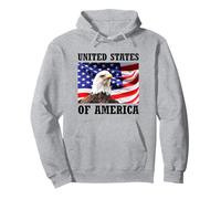 United States of America - Maglietta con Bandiera Aquila Felpa con Cappuccio