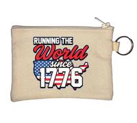 United States of America Running The World Since 1776 - Portamonete con portachiavi, colore: Beige