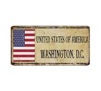 United States Of America WASHINGTOM. D.C. Targa in metallo personalizzata rustica per dormitorio, souvenir nazionale, decorazione da parete per porte d'ingresso, cabine esterne, 15,5 x 30,5 cm