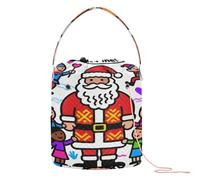 United We Shine - Borsa organizer per filati di Babbo Natale e bambini, borsa da viaggio portatile per lavori a maglia