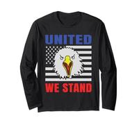 United We Stand American Aquila Bandiera USA Maglia a Manica