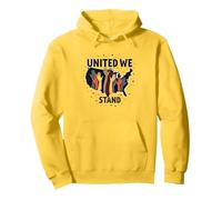 United We Stand: Diverse America Unity Felpa con Cappuccio, Unisex per Adulti, Limone, L