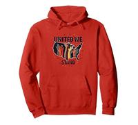 United We Stand: Diverse America Unity Felpa con Cappuccio, Unisex per Adulti, Rosso, XL
