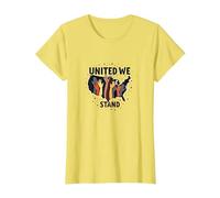 United We Stand: Diverse America Unity Maglietta, Donna, Limone, 3XL