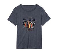 United We Stand: Diverse America Unity Maglietta, Donna Plus-Size, Pervinca, 6X