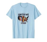 United We Stand: Diverse America Unity Maglietta, Uomo, Celeste, L