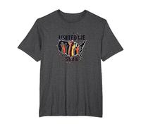 United We Stand: Diverse America Unity Maglietta, Uomo Taglie Grandi, Grigio Scuro, 2X Tall