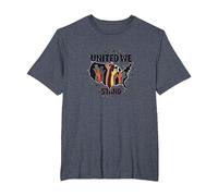 United We Stand: Diverse America Unity Maglietta, Uomo Taglie Grandi, Pervinca, 2X Tall