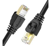 UNITEK 10 metri di cavo di rete, cavo patch Cat.7, 2 uguali RJ45 568BI 10 Gbps/cavo Ethernet, LAN, DSL, Switch, router, modem, acces Point I 100% rame, 26 AWG I nero