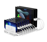 Unitek 60 W, stazione di ricarica USB a 10 porte, stazione di ricarica multipla con SmartIC Tech e compatibile con telefoni, tablet e altri dispositivi