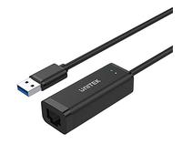 Unitek Adattatore da USB a Gigabit Ethernet, convertitore da USB A a RJ45, LAN Ethernet 10/100/1000 Mbps, USB 3.0, 5 Gbps, nero, cavo 12 cm, adattatore di rete per Win, Mac, Linux, Plug&Play