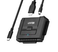 UNITEK Adattatore per disco rigido SATA IDE a USB C, per dischi rigidi esterni, HDD/SSD da 2,5", 3,5", funzione di backup dei tasti e adattatore di alimentazione da 12 V, 2 A