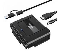 UNITEK Adattatore per hard disk IDE SATA a USB, USB SATA IDE da 2,5/3,5" IDE SATA HDD/SSD, incluso cavo dati USB C con adattatore USB A e adattatore di rete da 12 V/2 A