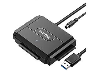 UNITEK Cavo adattatore SATA IDE a USB, convertitore da USB 3.0 a IDE Hard Drive per HDD/SSD da 2,5"/3,5", adattatore di alimentazione 12V/2A incluso