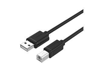UNITEK Cavo da USB A a USB B (maschio-maschio) I 2 metri, standard USb 2.0, PVC, 28AWG, 100% rame, nero I Cavo dati per stampanti/speciali compatibile con PC, Notebook