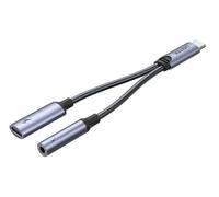 UNITEK Cavo splitter con connettore USB-C e 2 porte, 1 x USB-C per audio, 1 x USB-C per caricabatterie, ascolto e ricarica simultanei, potenza 18 W, qualità audio 16 bit/48 KHz