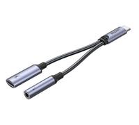 UNITEK Cavo splitter con connettore USB-C e 2 porte, 1 x USB-C per audio, 1 x USB-C per caricabatterie, ascolto e ricarica simultanei, potenza 18 W, qualità audio 16 bit/48 KHz